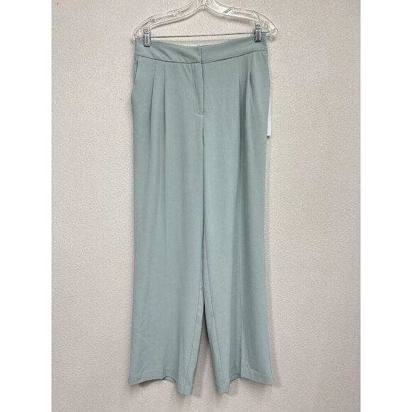 HOUSE OF HARLOW 1960 X REVOLVE High Rise Wide Leg Pleated Trousers Sz 6 Seafoam - Picture 1 of 11